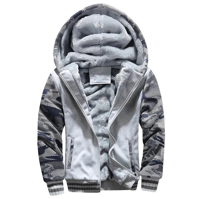 Men’s Sherpa-Lined Hooded Jacket – Warm Fleece Winter Coat