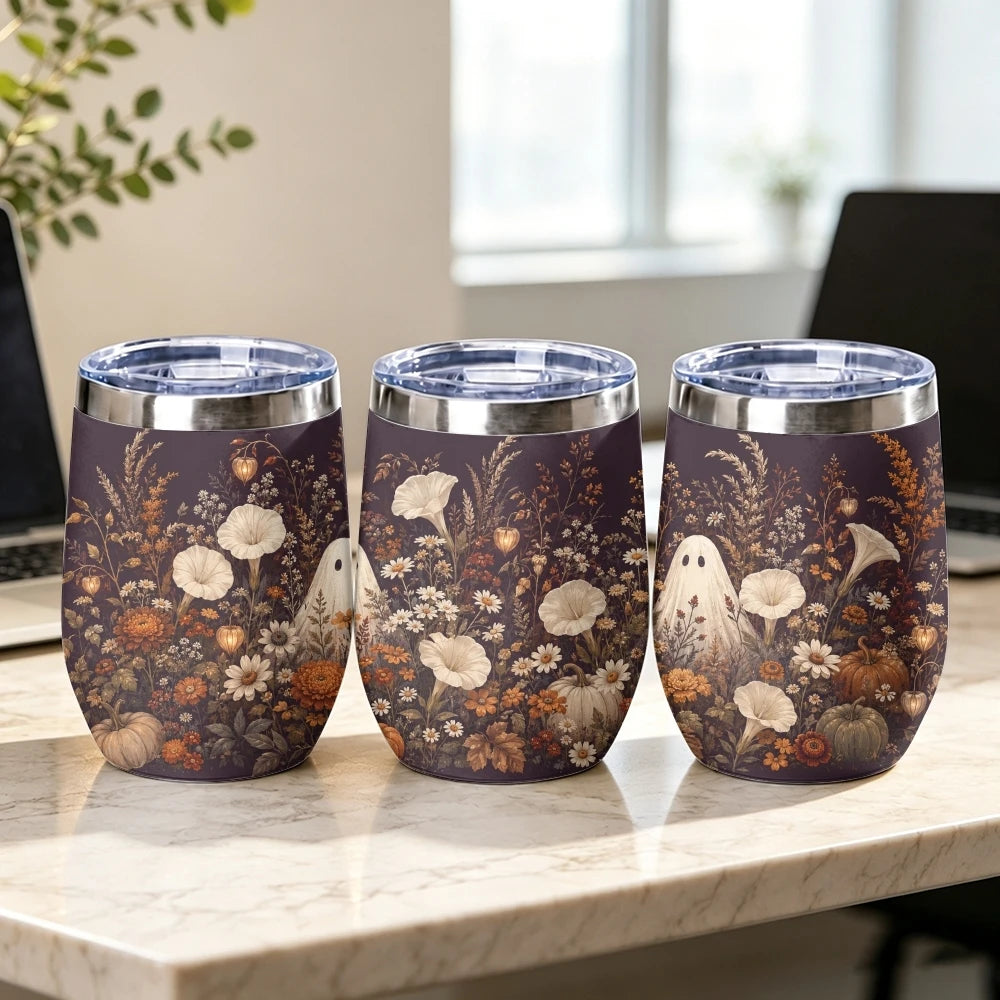 Spooky Halloween Insulated Wine Tumbler with Lid