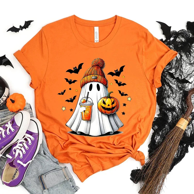 Cute Halloween Ghost Graphic T-Shirt