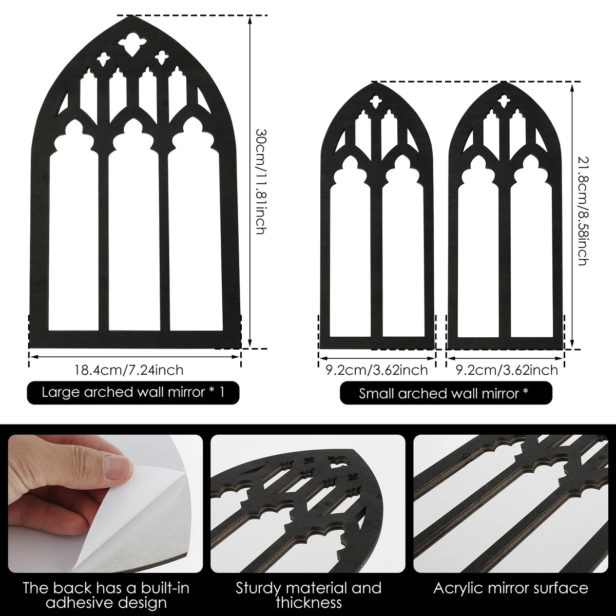 Gothic Cathedral Arch Wall Mirrors | Vintage Gothic Decor