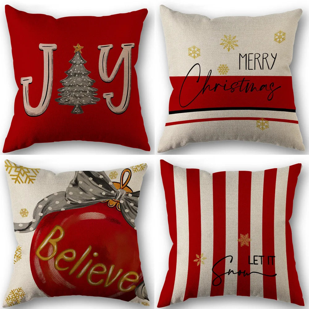 Christmas Decorative Throw Pillow Covers – 18x18 Seasonal Designs
