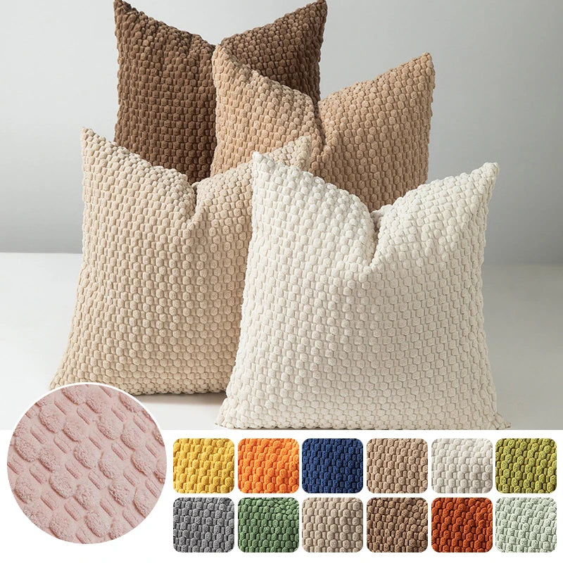 Textured Corduroy Throw Pillow Covers – Soft 18x18 Decorative Cushion Covers