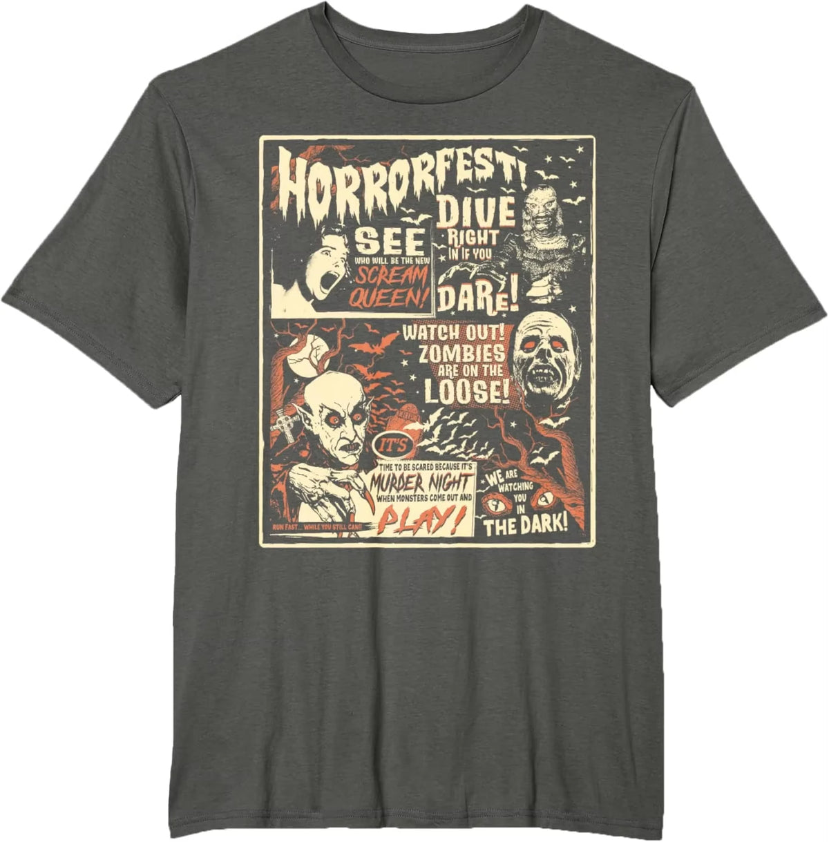 Retro Halloween Horror Graphic T-Shirt