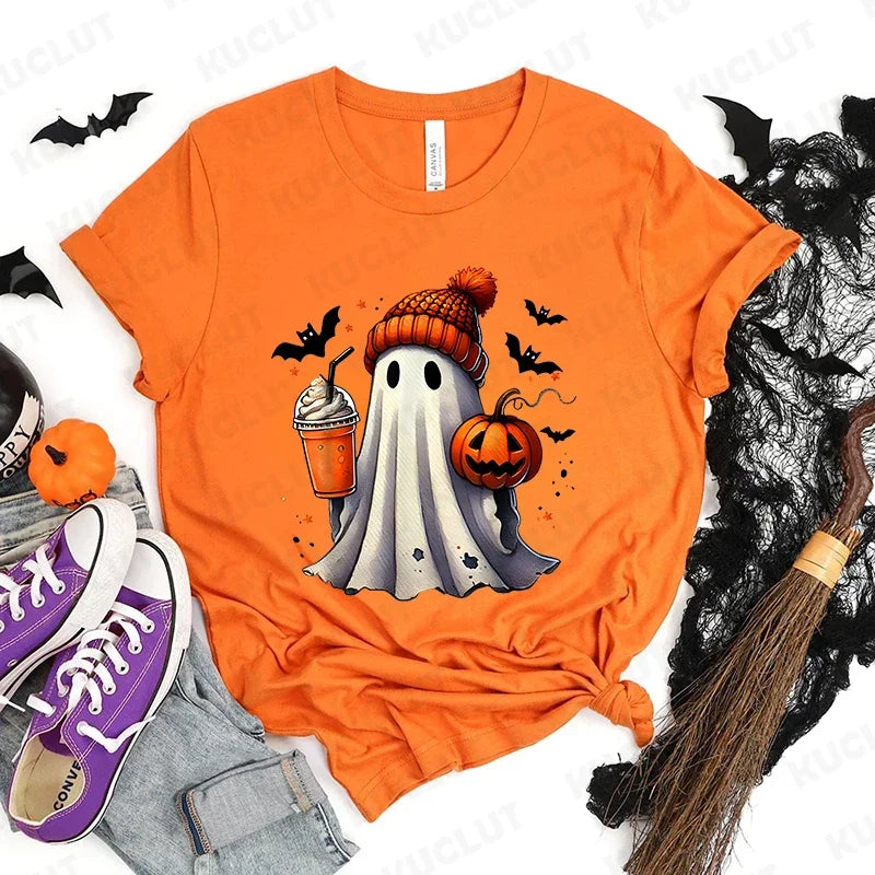 Cute Halloween Ghost Graphic T-Shirt