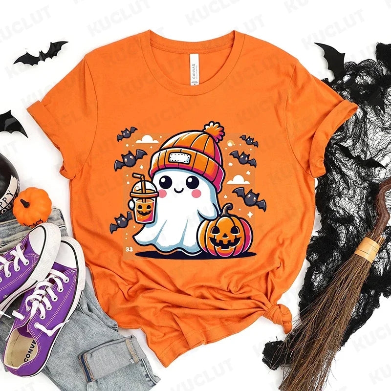 Cute Halloween Ghost Graphic T-Shirt