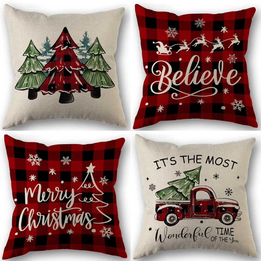 Christmas Decorative Throw Pillow Covers – 18x18 Seasonal Designs