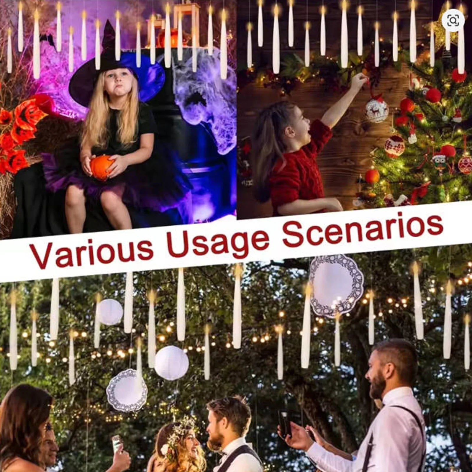 Floating Flameless Candles with Wand Remote | 12 Piece Set