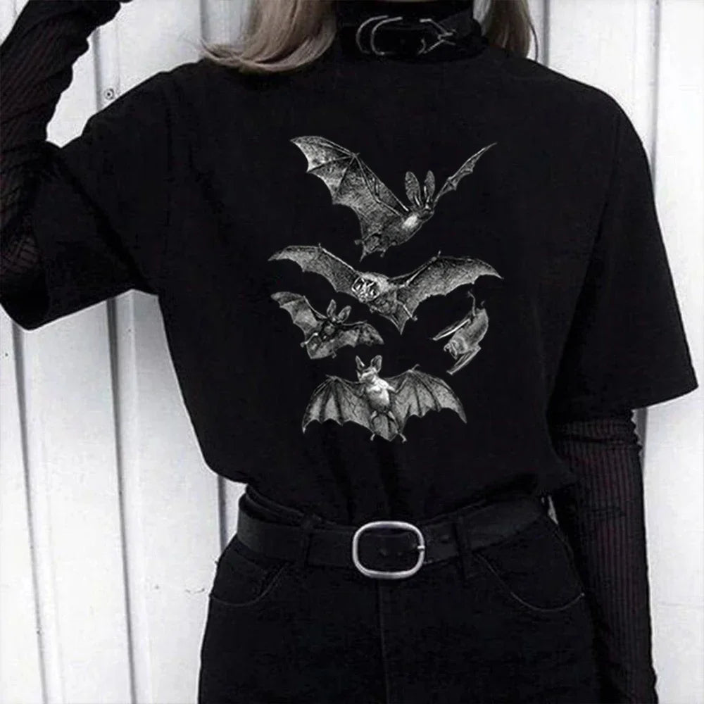 Gothic Bat Graphic T-Shirt