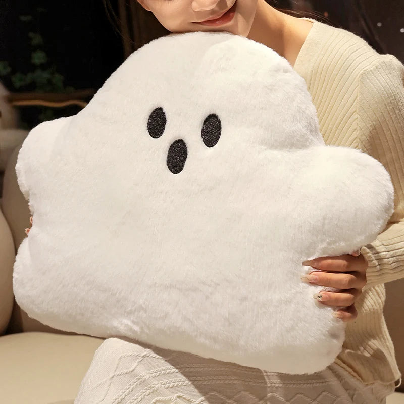 Cute Ghost Plush Pillow | Soft Halloween Throw Cushion