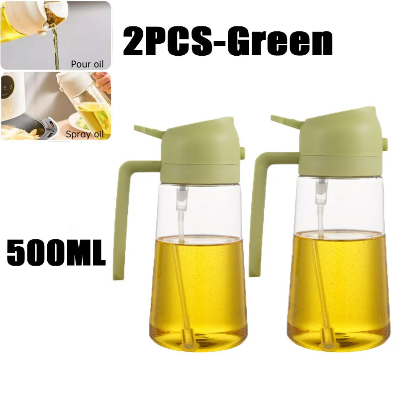 2-in-1 Glass Oil Sprayer & Dispenser for Cooking, Baking, Grilling & Air Fryer