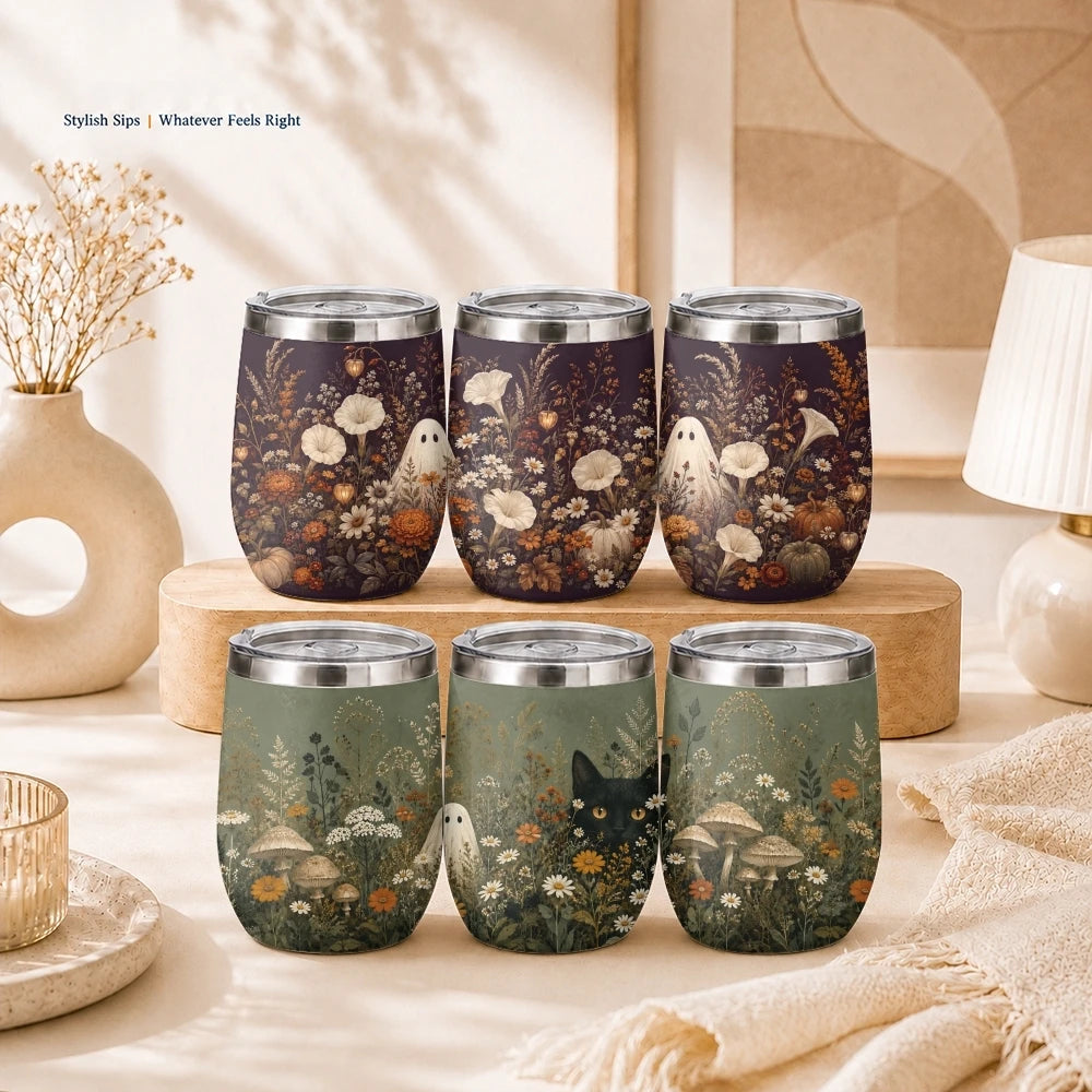 Spooky Halloween Insulated Wine Tumbler with Lid