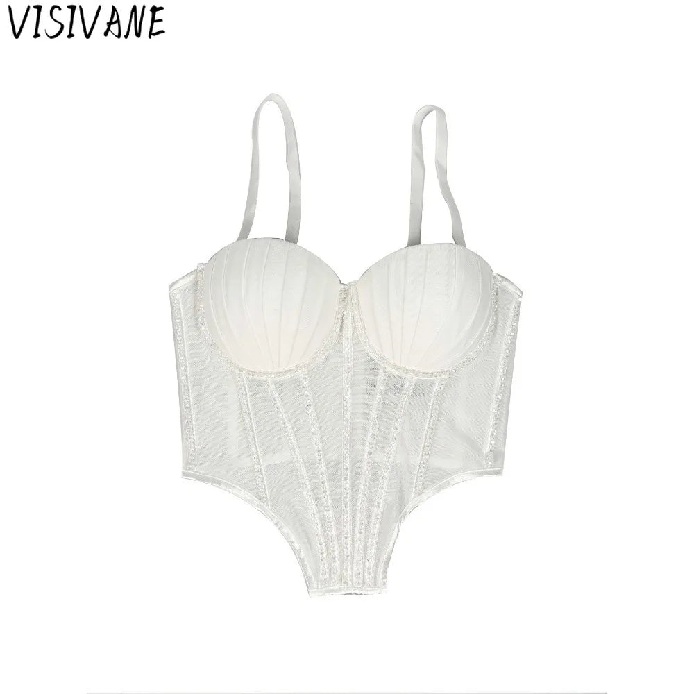 Rhinestone Corset Bodysuit