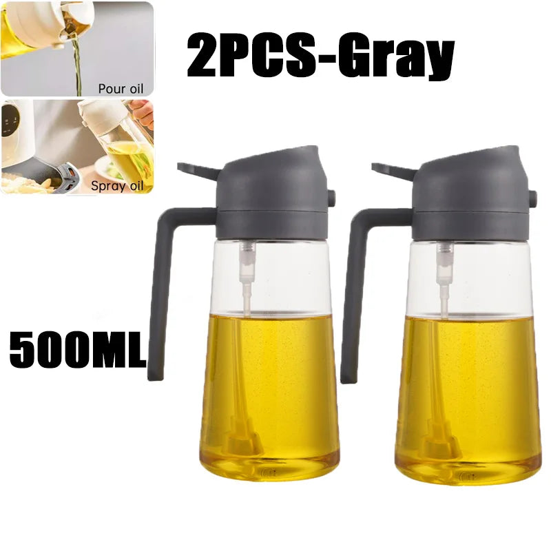 2-in-1 Glass Oil Sprayer & Dispenser for Cooking, Baking, Grilling & Air Fryer