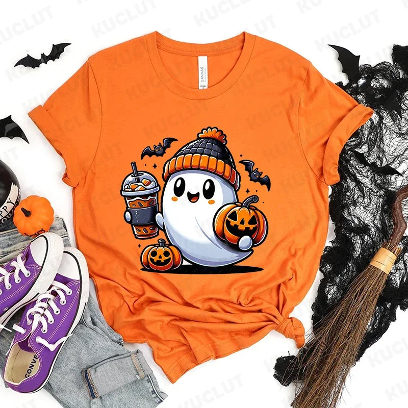 Cute Halloween Ghost Graphic T-Shirt