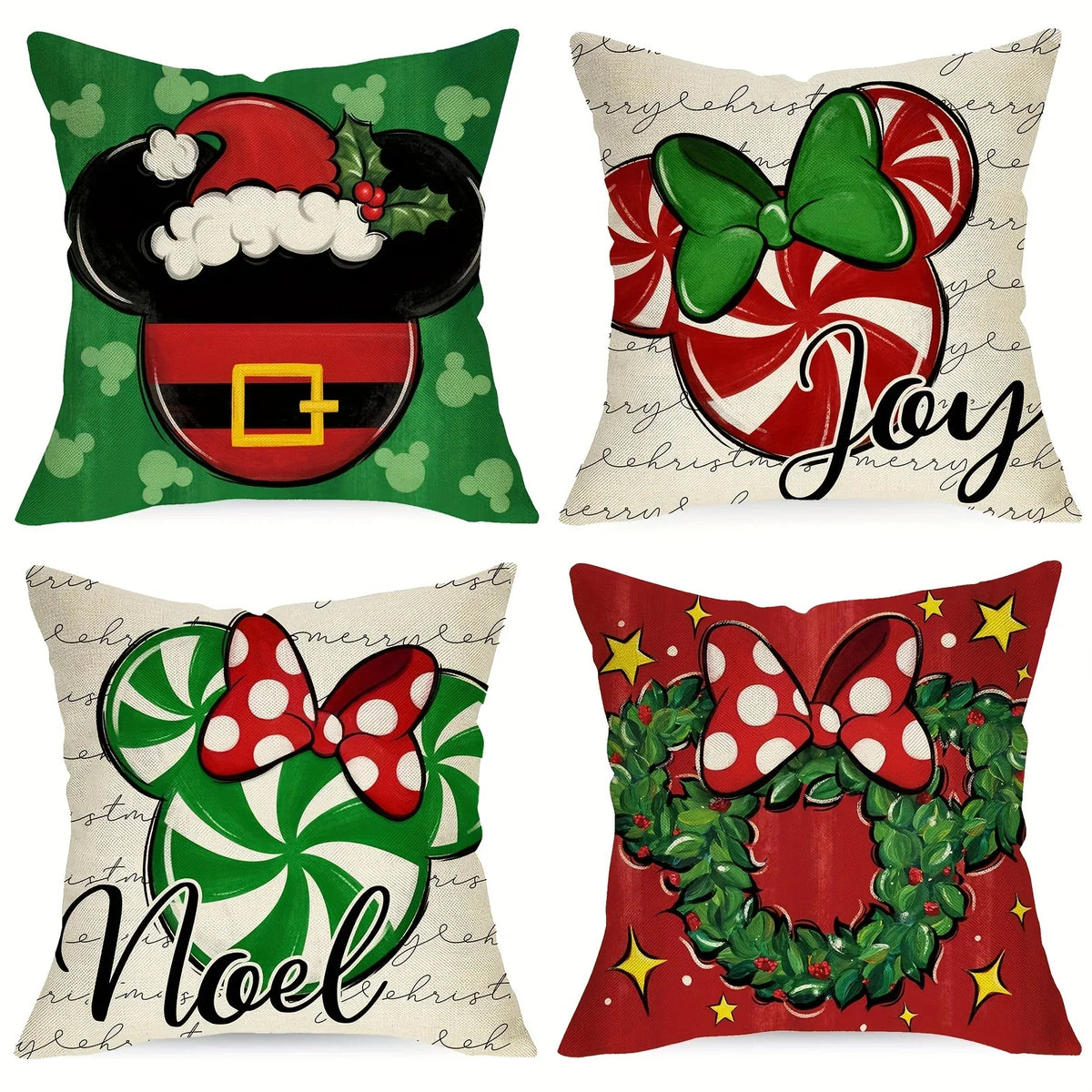 Christmas Decorative Throw Pillow Covers – 18x18 Seasonal Designs