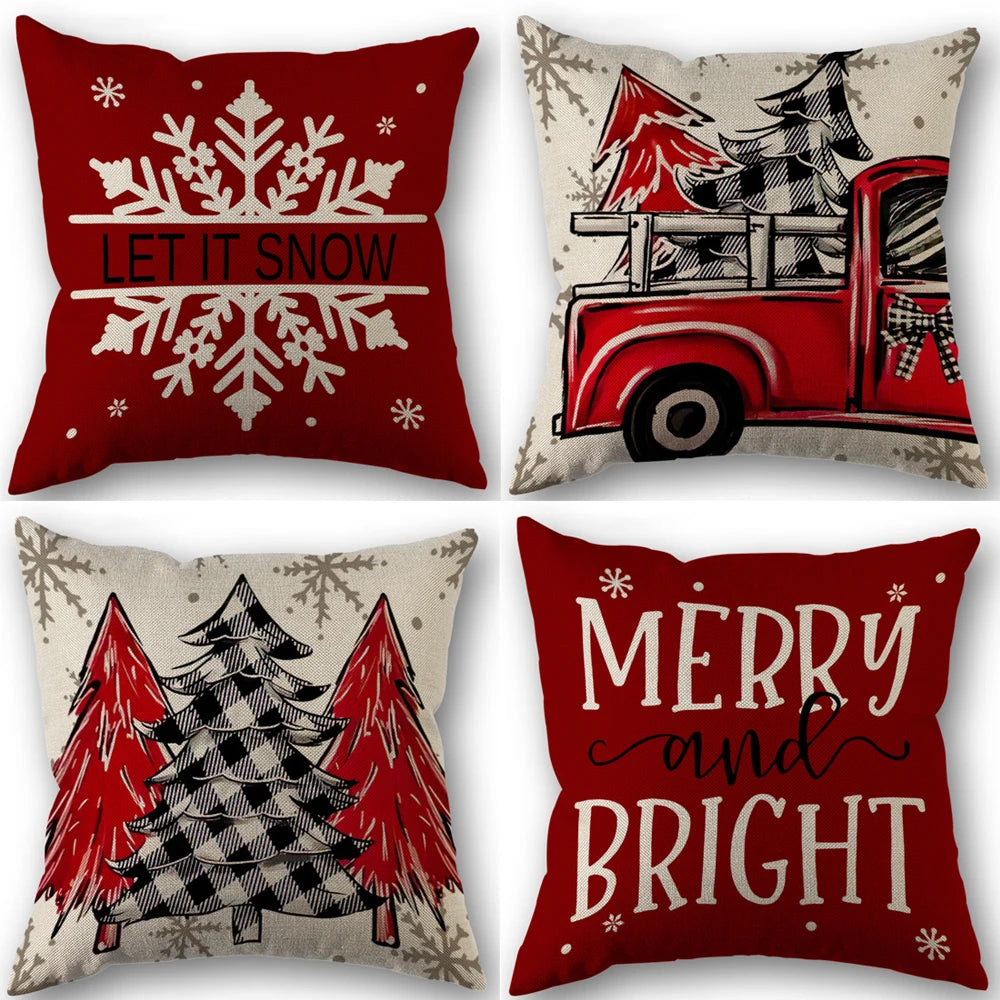 Christmas Decorative Throw Pillow Covers – 18x18 Seasonal Designs