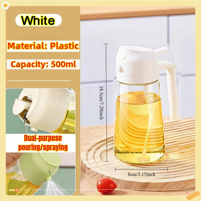 2-in-1 Glass Oil Sprayer & Dispenser for Cooking, Baking, Grilling & Air Fryer