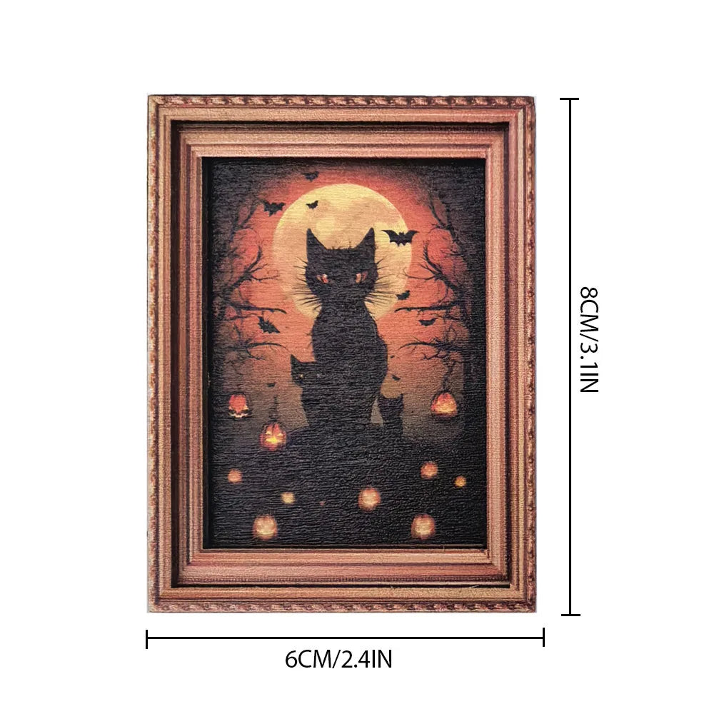 Haunted Mini Portrait Magnets | Vintage Halloween Decor