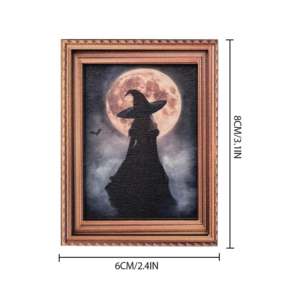 Haunted Mini Portrait Magnets | Vintage Halloween Decor
