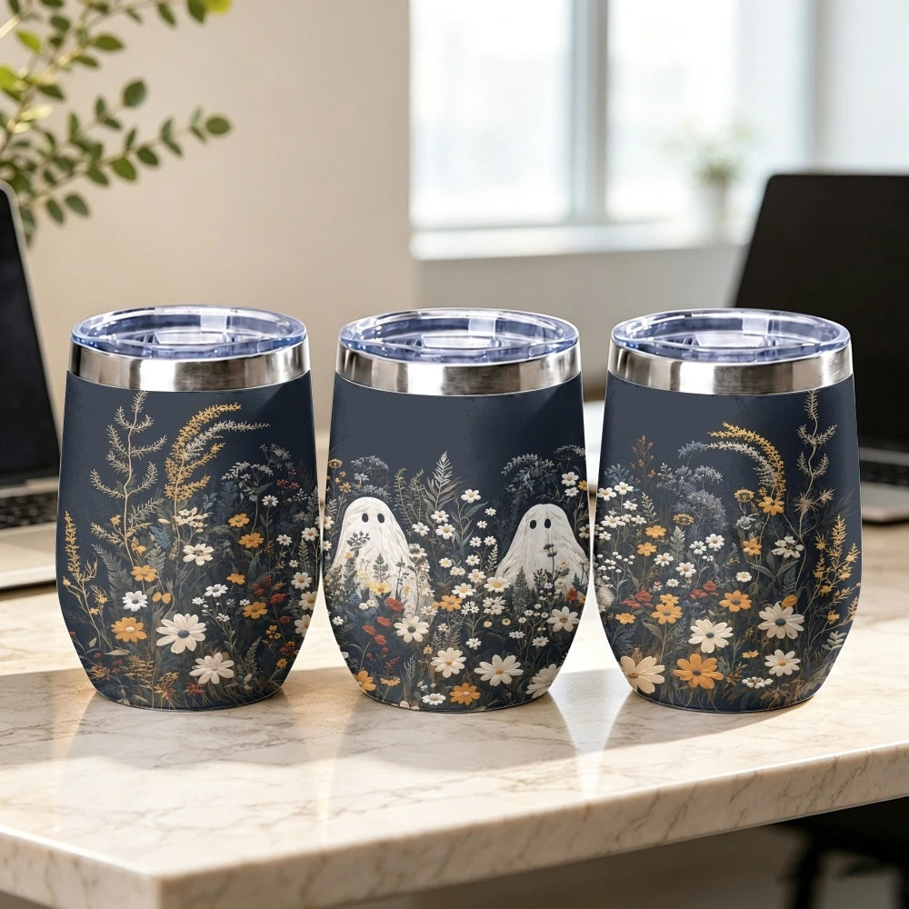 Spooky Halloween Insulated Wine Tumbler with Lid