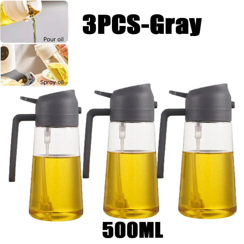 2-in-1 Glass Oil Sprayer & Dispenser for Cooking, Baking, Grilling & Air Fryer