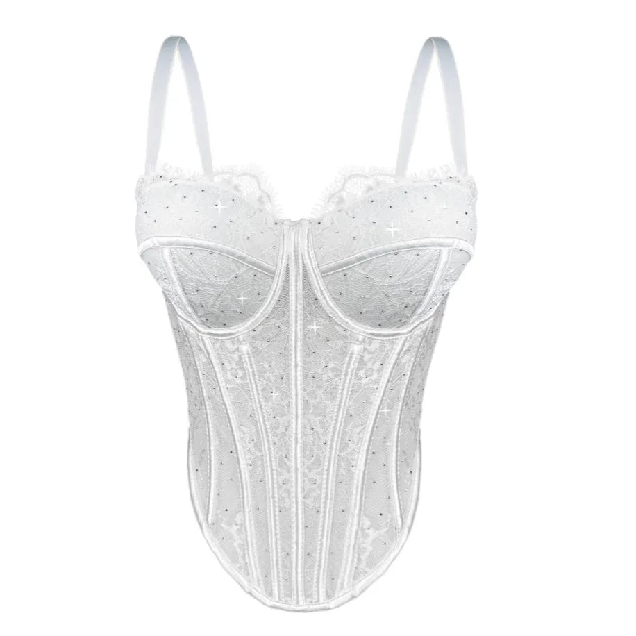 Rhinestone Corset Bodysuit
