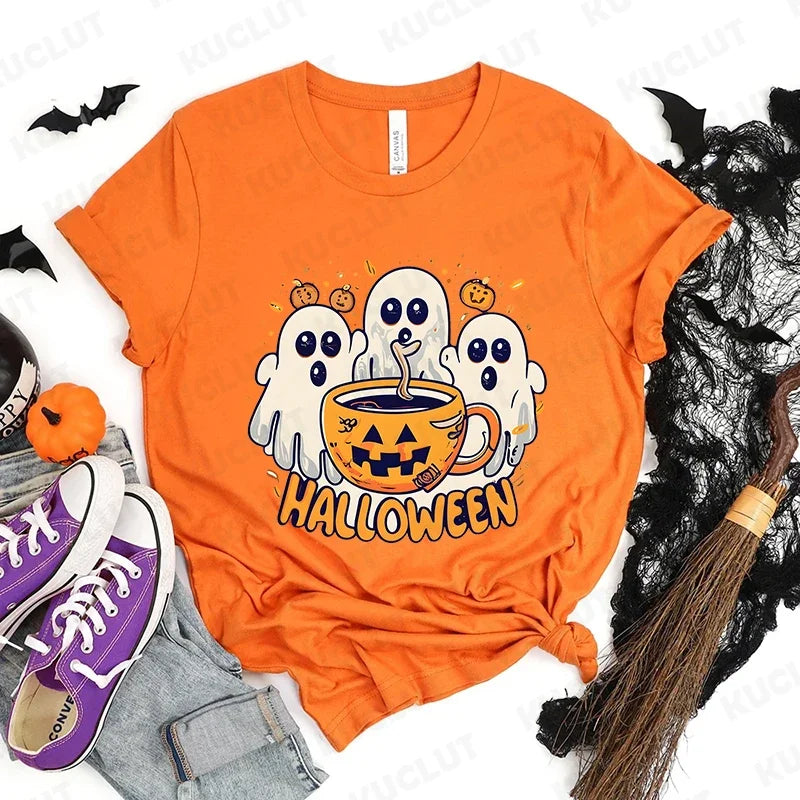 Cute Halloween Ghost Graphic T-Shirt