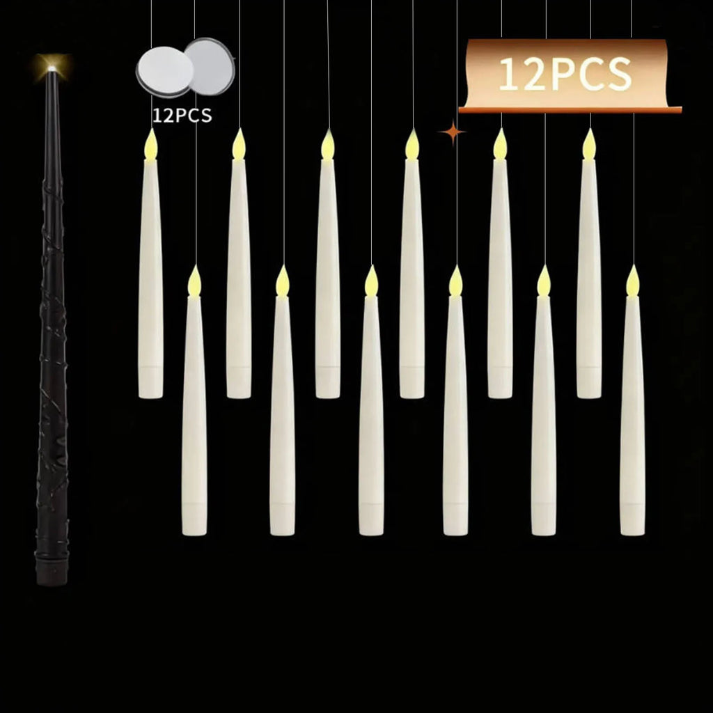 Floating Flameless Candles with Wand Remote | 12 Piece Set