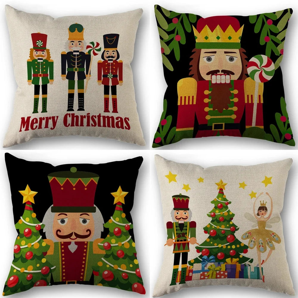 Christmas Decorative Throw Pillow Covers – 18x18 Seasonal Designs