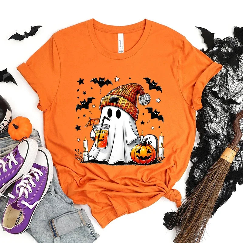 Cute Halloween Ghost Graphic T-Shirt