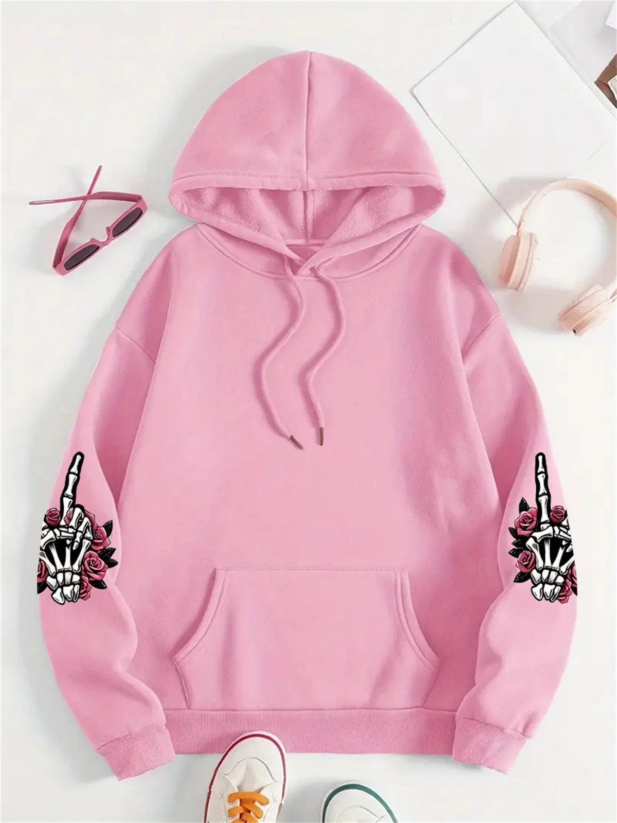 Skeleton Talks Back Graphic Hoodie