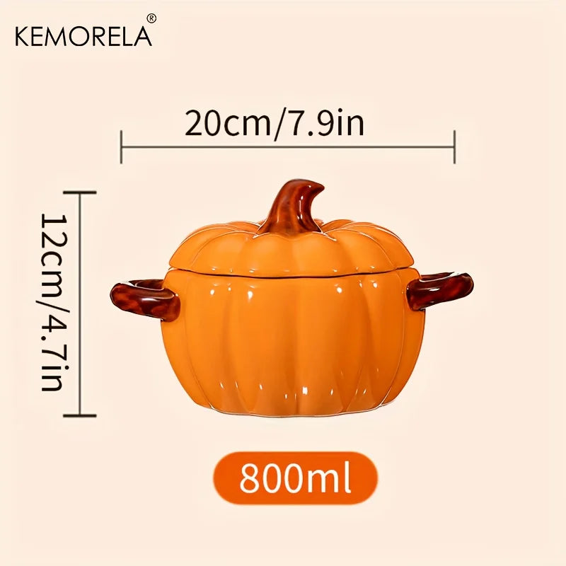 Pumpkin Serving Bowl with Lid – Halloween & Fall Tableware