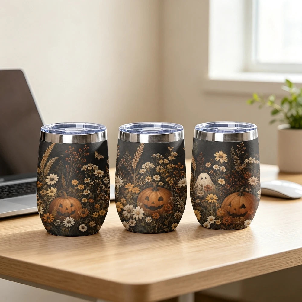 Spooky Halloween Insulated Wine Tumbler with Lid