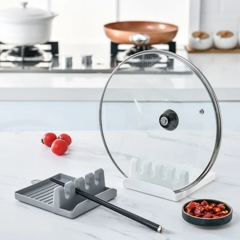 Kitchen Spoon & Pot Lid Holder – Non-Slip Utensil Rest for Countertops
