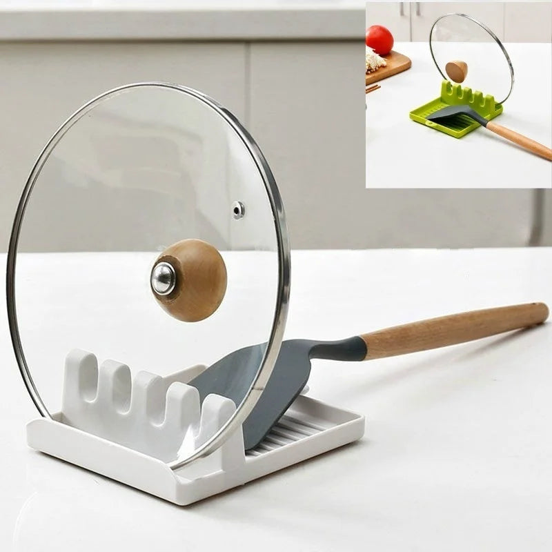 Kitchen Spoon & Pot Lid Holder – Non-Slip Utensil Rest for Countertops