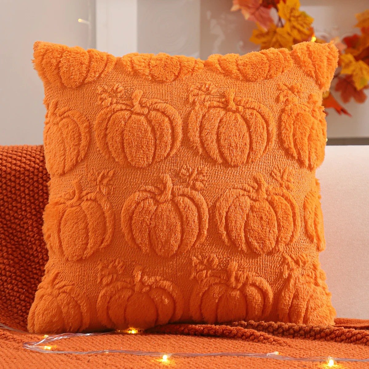 Fall & Halloween Tufted Pillow Covers | Ghost & Pumpkin Throw Pillow Covers