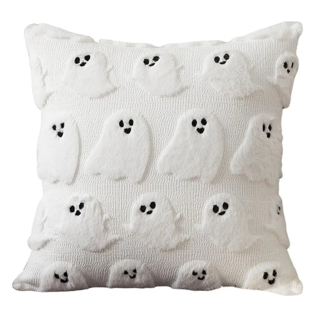 Fall & Halloween Plush Throw Pillow Covers | Ghost & Pumpkin Decor