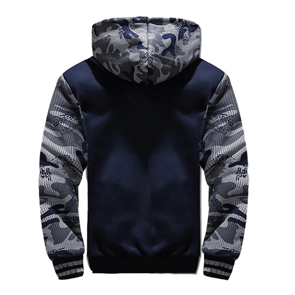 Men’s Sherpa-Lined Hooded Jacket – Warm Fleece Winter Coat