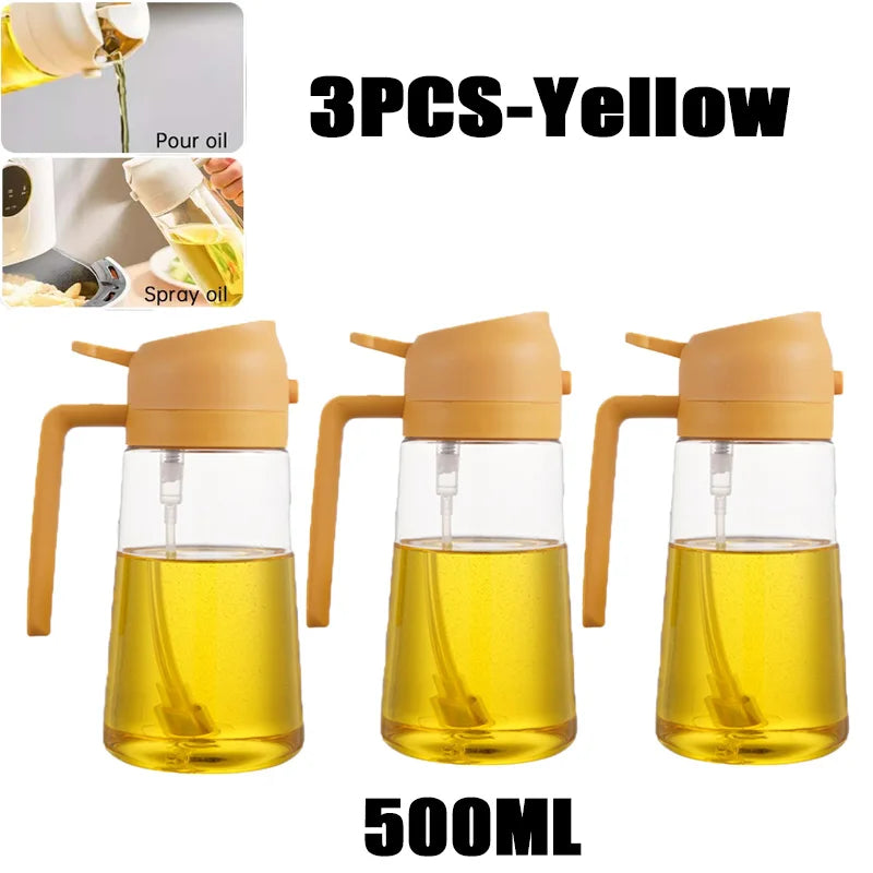2-in-1 Glass Oil Sprayer & Dispenser for Cooking, Baking, Grilling & Air Fryer