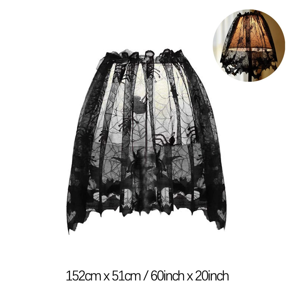 Gothic Spider Web Lamp Shade | Halloween Lace Decor