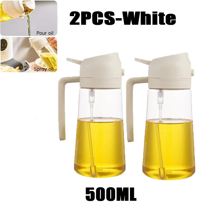 2-in-1 Glass Oil Sprayer & Dispenser for Cooking, Baking, Grilling & Air Fryer