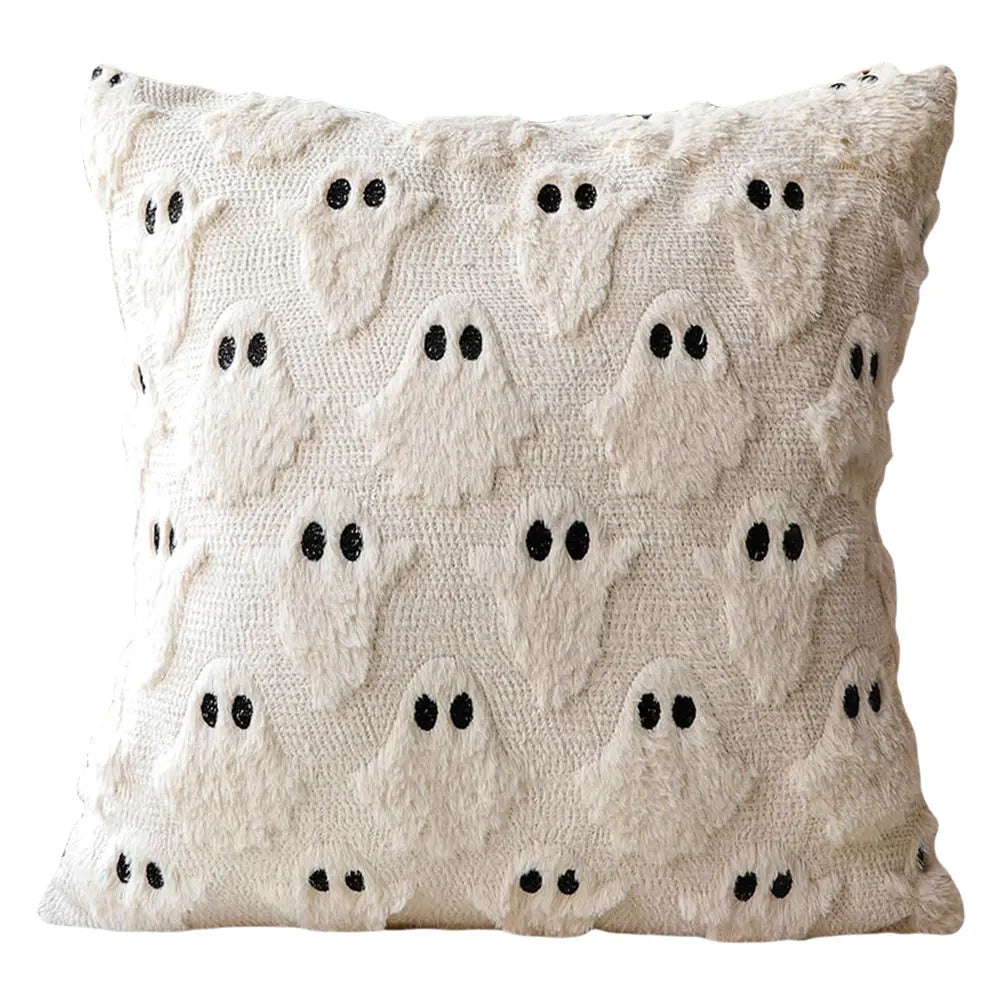 Fall & Halloween Plush Throw Pillow Covers | Ghost & Pumpkin Decor