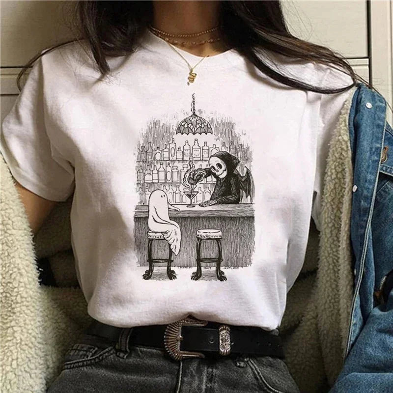 Vintage Gothic Ghost & Oddities Graphic T-Shirt