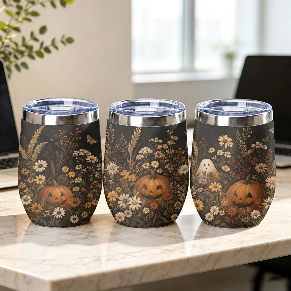 Spooky Halloween Insulated Wine Tumbler with Lid