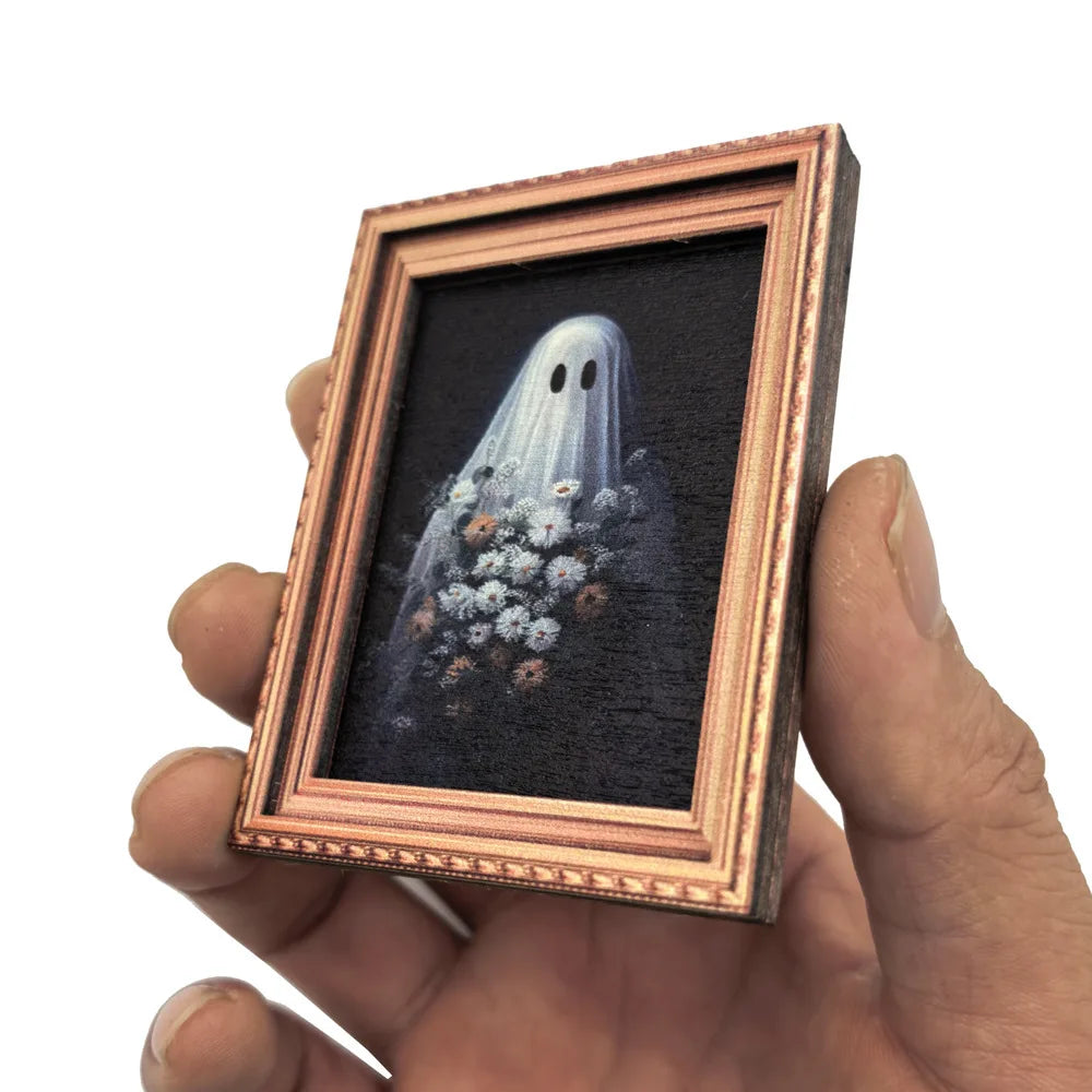Haunted Mini Portrait Magnets | Vintage Halloween Decor