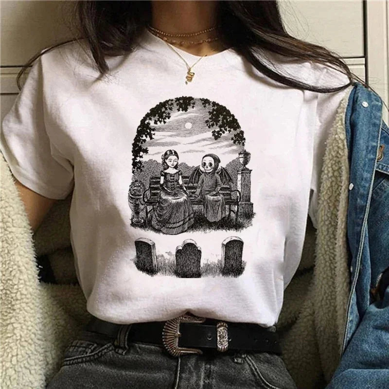 Vintage Gothic Ghost & Oddities Graphic T-Shirt