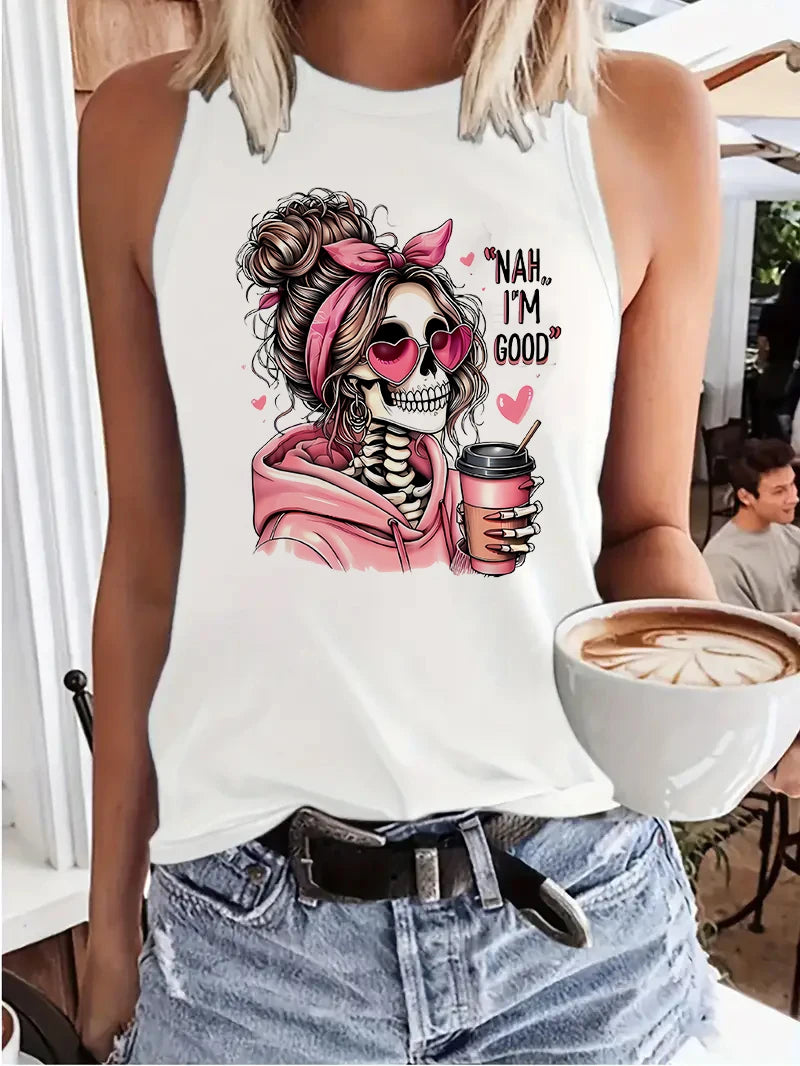 Nah, I’m Good Skeleton Coffee Tank Top