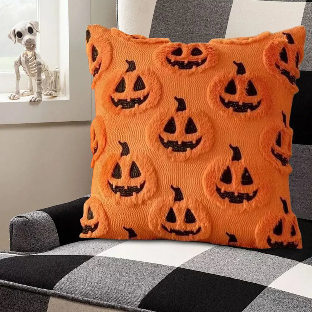 Fall & Halloween Plush Throw Pillow Covers | Ghost & Pumpkin Decor