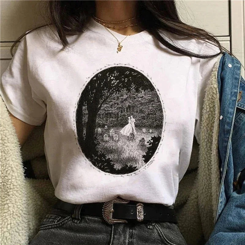 Vintage Gothic Ghost & Oddities Graphic T-Shirt