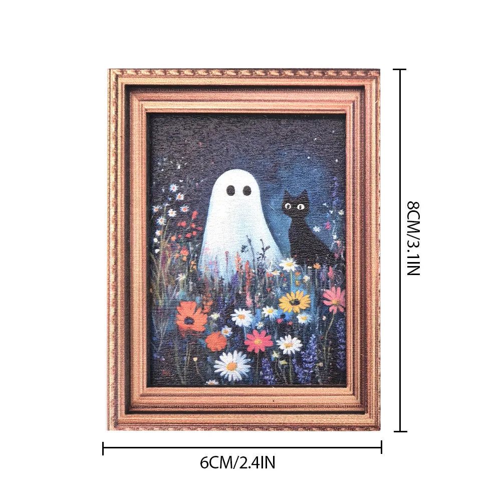 Haunted Mini Portrait Magnets | Vintage Halloween Decor